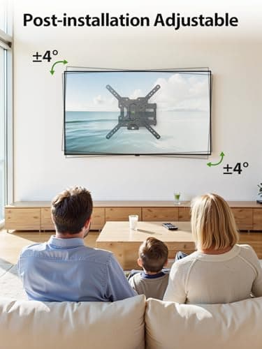 USX MOUNT UL Listed Full Motion TV Mount, Swivel Articulating Tilt TV Wall Mount for 26-65 Inch LED, 4K, Wall Mount Bracket with VESA 400x400mm Up to 77lbs, Perfect Center Design -XMM006-1 - Image 3