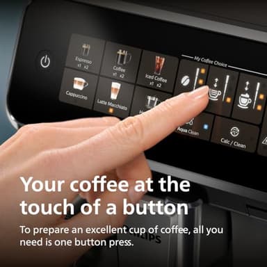 PHILIPS Series 3300 Fully Automatic Espresso Coffee Machine - 6 Hot & Iced Drinks, LatteGo Milk System, 40% Quieter SilentBrew, Ceramic Grinder, Aquaclean Filter, Glossy Black (EP3341/50) - Image 6