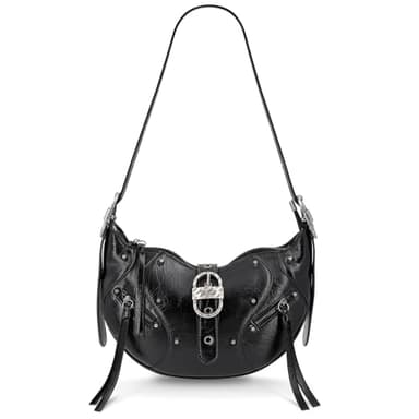 YDSIII Shoulder Bag for Women Tassels Shoulder Purse Purses for Women, 4-1-crushed Black - Image 1