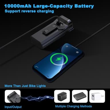 YANRI Bike Lights 8 LED Bike Lights for Night Riding, 1500 Lumens Super Bright Bike Light, Rechargeable & Waterproof Bicycle Lights, Bike Headlight with Free Taillight - Image 4