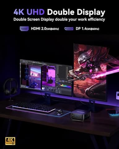 ACEMAGICIAN Vista V1 N97 Mini Pc Computers, 12Th Gen Intel N97(Beat N150/N100, Up to 3.6Ghz), 16GB DDR4 RAM 512GB SSD Mini Computer, UHD 4K HDMI DP, 2.4G/5G WiFi/Bt, Vesa Home/Office Micro Pc - Image 3