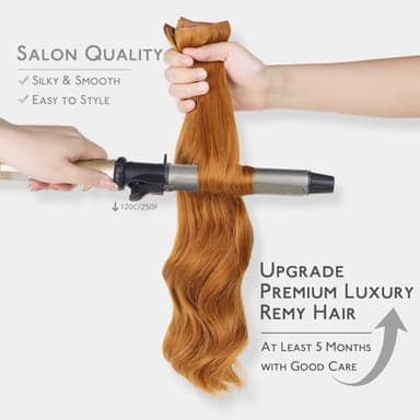 WENNALIFE Invisi Edge Clip in Hair Extensions Real Human Hair, 22 Inch 150g 7pcs Auburn Ginger Seamless Clip in Extensions Remy Hair Clip Ins Invisible Skin Weft Straight Extensiones De Cabello Hmano - Image 6
