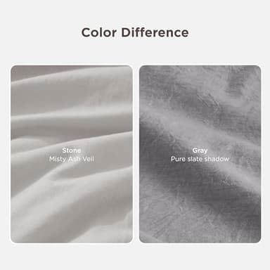 Bedsure 100% Washed Cotton Duvet Cover Queen Size - Gray Minimalist Cotton Duvet Cover Linen Like for All Seasons - GentleSoft™ Plain Simple Bedding (Gray, Queen, 90"x90") - Image 8
