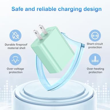 Dayaoncy Compatible with iPhone Charger Fast Charging, 20W USB C Wall Charger with 3Pack 10FT USB C to Lightning Cable, Phone Cable Fast Charging Compatible withi Phone 14/13/12/12 Pro Max/11 - Image 3