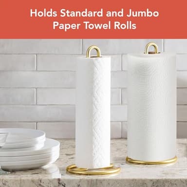 Spectrum Euro Paper Towel Holder Chrome – Freestanding Countertop Dispenser for Kitchen, Easy Tear Access, Sleek Modern Design, Fits Standard Rolls, Durable Steel Construction - Image 4