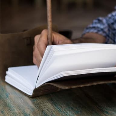 Handmade Leather Journal | Writing Diary | Bound Daily Notepad For Men & Women Unlined Paper Medium, writing pad gift for artist, sketch - Image 3