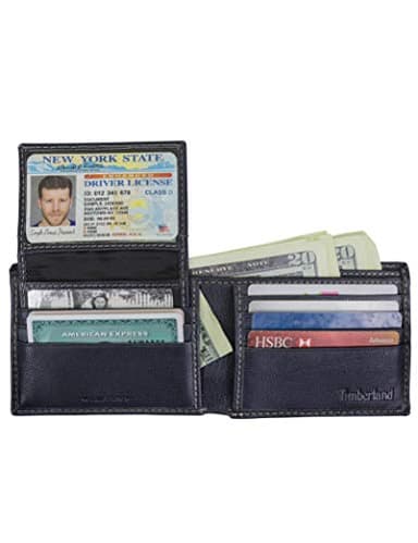 Timberland Men's RFID Blocking Wallet – Genuine Leather Passcase with Removable ID Holder, 6 Card Slots, 2 Billfold Pockets, Slim Design, Navy Blue, One Size - Image 4