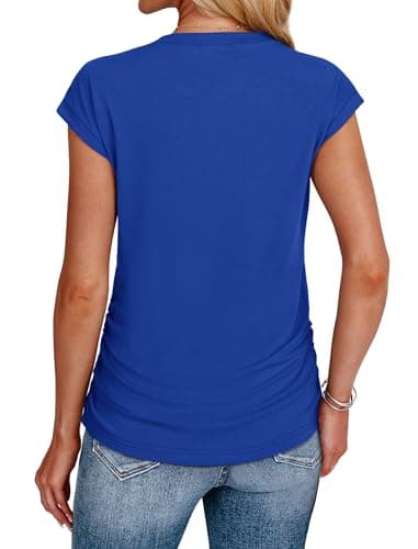 Womens Clothes Summer 2025 Business Casual Tops Trendy Teacher Shirts Office Work Royal Blue M - Image 5