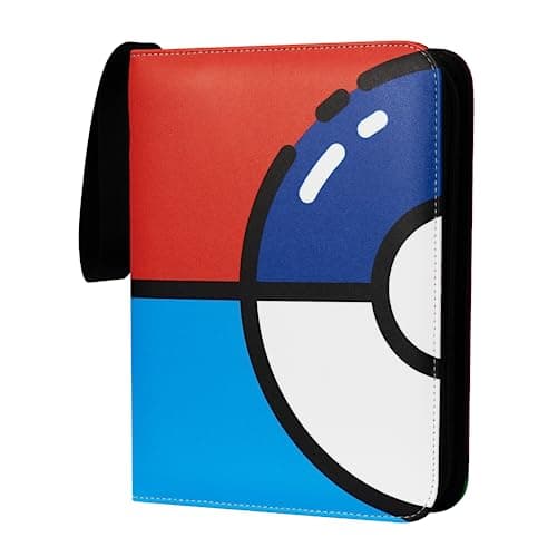 Awedsu Collectible Trading Card Albums,Collectible Trading Card Protective Sleeves,Card Binder 4-Pocket,400 Pockets Card Case Holder for TCG,Sports Card. (Red Blue) - Image 1