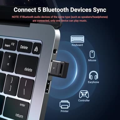 UGREEN USB Bluetooth 5.3 Adapter for PC, Plug & Play for Windows 11/10/8.1, Bluetooth Receiver & Transmitter for Keyboard/Mouse/Headphone/Speakers/Printer - Image 3