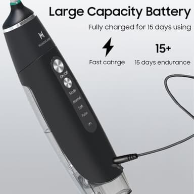 Water Flosser Equipped with Two Water Tanks for Home and Travel,3 Modes Dental Oral Irrigator,Portable,IPX7 Waterproof,Powerful Battery Life, Water Dental Flossers for Teeth (Black) - Image 6