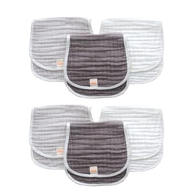 MUKIN Baby Muslin Burp Cloth Set of 6, Ultra Soft Absorbent Thick Cotton Burping Cloths for Unisex Newborn Babies, 20'' by 10'' Neutral Milk Spit Up Rags Boys Girls - Baby Must Haves. (Gradient Grey) - Image 9