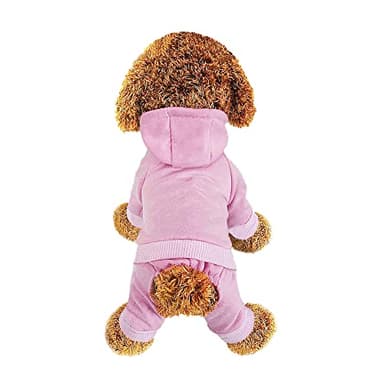 Dog Hoodie, Pet Jumpsuit Fleece Sweatshirt with Buttons, Dog Clothes, Dog Cold Weather Coats, Dog Pajamas, Winter Warm Cotton Puppy Hoodie 4 Legs Dog Clothes for Small Medium Large Dogs Cats Boy Girl - Image 1