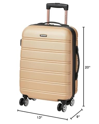 Rockland Melbourne Hardside Expandable Spinner Wheel Luggage, Champagne, Carry-On 20-Inch - Image 10