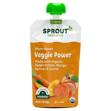 Sprout Organic Baby Food, Stage 4 Toddler Pouches, Sweet Potato Veggie Power Pack, 4 Oz Purees (Pack of 12) - Image 2