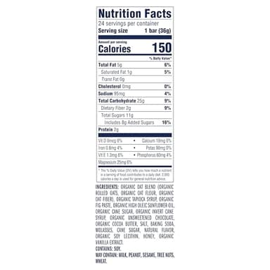 Zbar - Chocolate Chip - Soft-Baked Energy Snack Bars - Non-GMO - 12g Whole Grains - USDA Organic Granola Bars (24 Pack) - Image 2