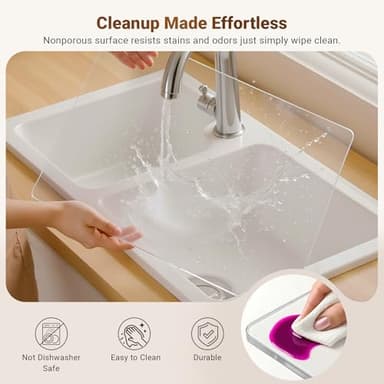 Acrylic Cutting Board with Counter Lip, 17.5x13.5 Inch Clear Cutting Boards for Kitchen Counter, Large Cutting Board Non Slip for Countertop Protector, Apartment Essentials Kitchen Decor Gifts - Image 7