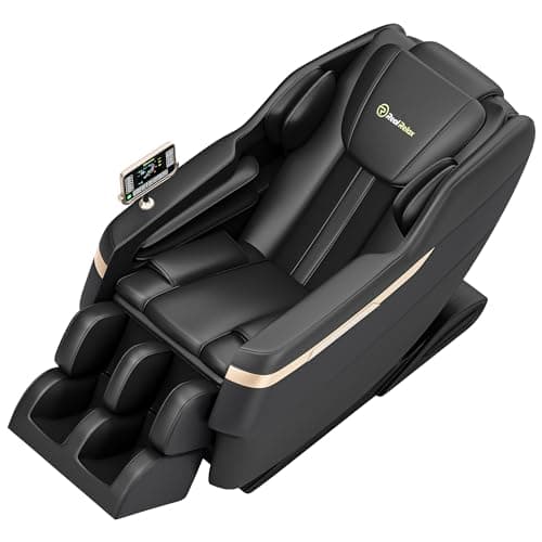 Real Relax 2024 Massage Chair Zero Gravity Full Body Airbags, 8 Fixed Points Massage Rollers with 6 Auto Modes, Bluetooth, Foot Rollers, Heater, Black - Image 1