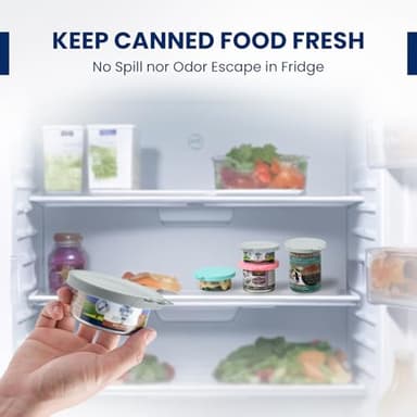 WePet Pet Food Can Covers, Silicone Lids, BPA Free, Dishwasher Safe, Fit Most Standard Size Canned Cat and Dog Food, 3oz/5.5oz/12.5oz/13.2oz, Cool Grey/Rose Pink/Turquoise - Image 4