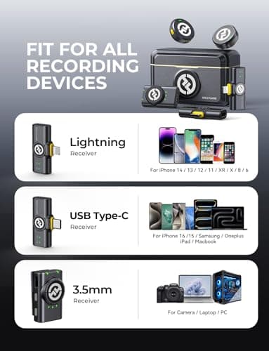 Hollyland Lark M2 Wireless Microphone for iPhone/Camera/Android/PC, 48kHz/24-bit High Fidelity Audio, 300m Range, Noise Cancelling, 40h Use, YouTube, Vlog, Streaming (2TX + 3RX + Charging Case) - Image 8