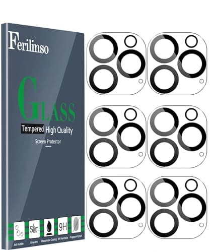 Ferilinso 6 Pack Camera Lens Protector for iPhone 16 Pro Max/iPhone 16 Pro [Phone Case Friendly], Accessories Camera Screen Protector Tempered Glass - Image 1