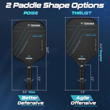 NHYHN TENVINA Pickleball Paddle, Multi-Layer T700SC Friction Carbon Fiber Pickleball Paddle, 16MM Thicknesses, Strong Power and Spin Surface of USAPA Approved Pickle Ball Paddle - Image 4