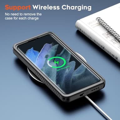 zapica Designed for Waterproof Samsung Galaxy S21 Ultra Case, Built-in Camera & Screen Protector [IP68 Waterproof][Military Drop Proof] Full Body Protective Phone Case for Galaxy S21 Ultra,Black/Clear - Image 6