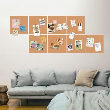 Square Cork Bulletin Board Tiles - SVOPY 8Pack Extra Thick 12x12 Inches Cork Board Tiles for Wall for Home Office Decor, Cork Sheet,School Message Board and Decorative Display Boards - Image 7