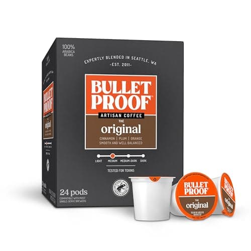 Bulletproof Original Medium-Roast Single-Serve Coffee Pods, 24 Count, 100% Arabica Beans, Clean Coffee Tested for Toxins, Packaging May Vary - Image 1