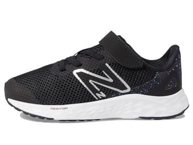 New Balance Baby Fresh Foam Arishi V4 Hook and Loop Running Shoe, Black/White/Silver Metallic, 3 US Unisex Infant - Image 5