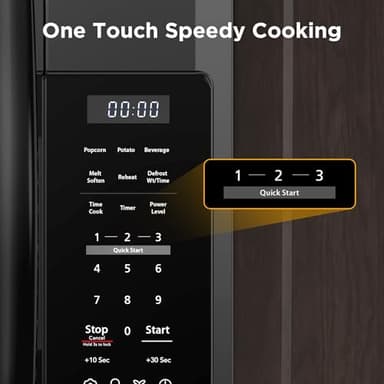 BLACK+DECKER Over the Range Microwave Oven with Vent and One-Touch Auto Cooking, 1.7 cu. ft. OTR Over Stove Microwave, Black, 1000 Watts, EM044K6CF-BK - Image 3