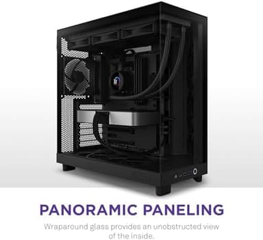 NZXT H6 Flow | CC-H61FB-01 | Compact Dual-Chamber Mid-Tower Airflow Case | Panoramic Glass Panels | High-Performance Airflow Panels | Includes 3 x 120mm Fans | Cable Management | Black - Image 3