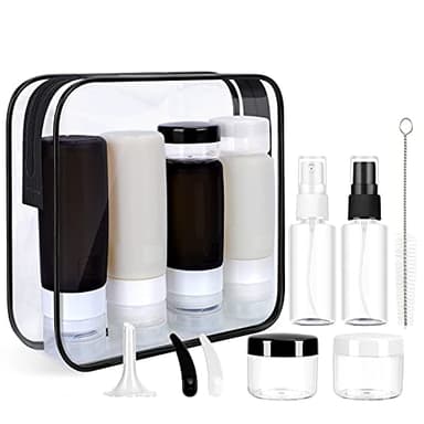 Morfone 16 Pack Silicone Travel Bottles Set for Toiletries TSA Approved Travel Containers Leakproof Squeezable Refillable Accessories 2oz 3oz Travel Essentials for Shampoo Lotion Liquids (BPA Free) - Image 1