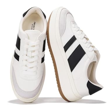 Project Cloud Platform Sneakers for Women - Lightweight Memory Foam Insole Womens Sneakers - Non-Slip Fashion Sneakers for Women Footwear - Women's Fashion Platform Shoes (Nita, White, 8.5) - Image 1