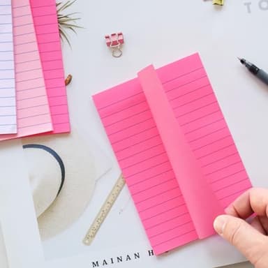 9 Pack Lined Sticky Notes 4X6 in Post Sticky Notes with Lines, Large Ruled Post Sticky Colorful Super Sticking Power Memo Pads Strong Adhesive (Pink Themed) - Image 4