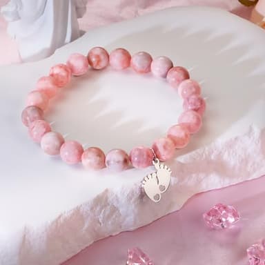 New Mom Gifts as First Mothers Day Gifts for New Mom After Birth, 1st Mothers Day Gifts as Footprint Charm Mama New Mom Bracelet for Women, New Mom Jewelry as Pregnant Mothers Day Gifts Ideas for Her - Image 5