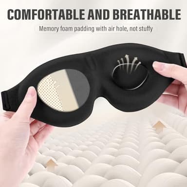 YIVIEW Sleep Mask for Side Sleeper, Complete Light Blocking 3D Sleeping Eye Mask, Soft Breathable Eye Cover for Women Men, Relaxing Zero Pressure Night Blindfold - Image 5
