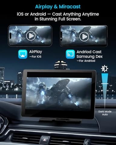 11" Extra Large Wireless Apple CarPlay Screen for Car – Ultra-Slim 0.16 Inch Touchscreen Car Stereo with Android Auto, 4K Dash Cam, 1080p Backup Camera, GPS, Mirror Link, Voice Control - Image 7