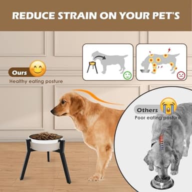 TIDANT Elevated Dog Bowls for Large and Extra Large Dogs, Adjustable Width Dog Bowl Stand for 7-10.6" Wide Bowls, Food and Water Feeder, 13.7 in Tall Single Holder (Bowl Not Included) - Image 3