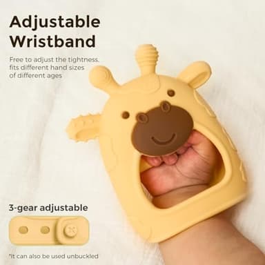 Momcozy Baby Teether Toys | Food Grade Silicone Teething Relief 0-6 Months | Teething Toy 6-12 Months | Baby Essential | Yellow and Blue - Image 3