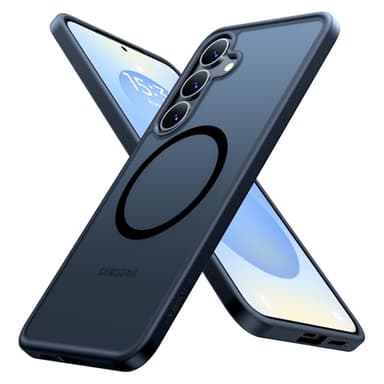 TORRAS Magnetic Shockproof for Samsung Galaxy S25 Case, Fit for MagSafe, 4X Military Grade Protection, Translucent Hard Back Slim Case for Samsung S25 Case, Anti-Fingerprint Anti-Scratch, Black - Image 1