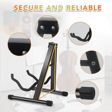 2 Pack Double Guitar Stand, Guitar Rack, Guitars for Acoustic, Electric Guitar, Bass,Guitar Holder Stand, A-Frame Folding Violin Support Stand, Cello Holder for 1/8-4/4 Cellos ,Black - Image 5