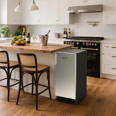 IECIVC Under Counter Crescent Ice Maker Machine, 15'' W Drainless Built-in Ice Maker, 25 LBS/Day with 22 LBS Storage Bin, Perfect for Commercial Home Bar, No Drain - Image 5