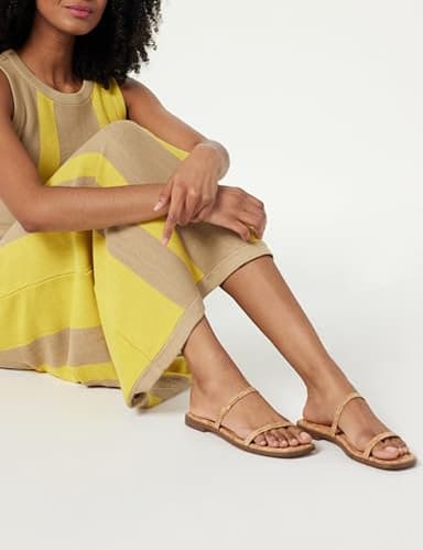 The Drop Women's Paris Square Toe Two Strap Flat Sandal, Cork, 8 - Image 6