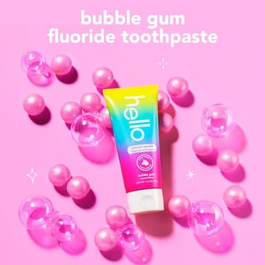 hello Unicorn Sparkle Kids Toothpaste with Fluoride, Bubble Gum Toothpaste, 4.2 Oz Tube (Pack of 3) - Image 3