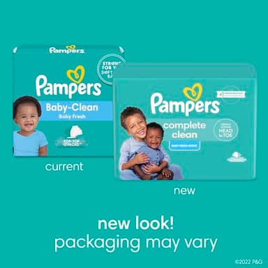 Pampers Baby Wipes, Complete Clean Baby Fresh Scented Wipe, Gently Cleans Head to Toe, 72 Total (1 Flip-Top Packs) - Image 2