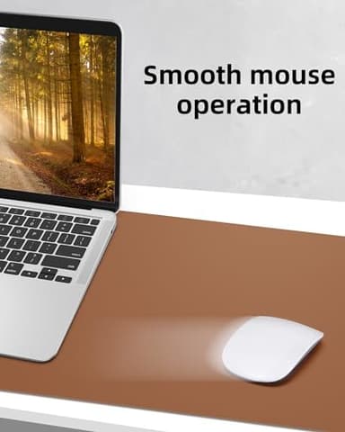 Large Desk Mat 55" x 17"Leather Desk Pad Protector,Mouse Pad,Office Desk Mat, Non-Slip PU Leather Desk Blotter,Waterproof Keyboard mat for Office/Home/Decor (Brown) - Image 4