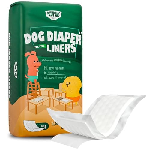 PAWPANG Disposable Dog Diaper Liners Booster Pads for Male & Female Dogs, 100ct, 4 Sizes Options, Doggie Diaper Inserts fit Most Types of Dog Diapers - Pet Belly Bands & Male Wraps (Large (100 ct)) - Image 1