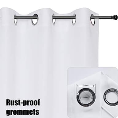 BONZER Outdoor Curtains for Patio Water Resistant Heavy Privacy Sunlight Blocking Grommet Outside Curtains for Porch, Pergola, Gazebo, 1 Panel, 84W x 120L inch, White - Image 3