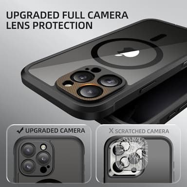 BERFY for iPhone 16 Pro Case, Compatible with MagSafe, Built-in Privacy Screen Protector and Camera Protection, Anti-Spy Full Body Shockproof Clear Phone Case for 16 Pro 6.3", Black - Image 5